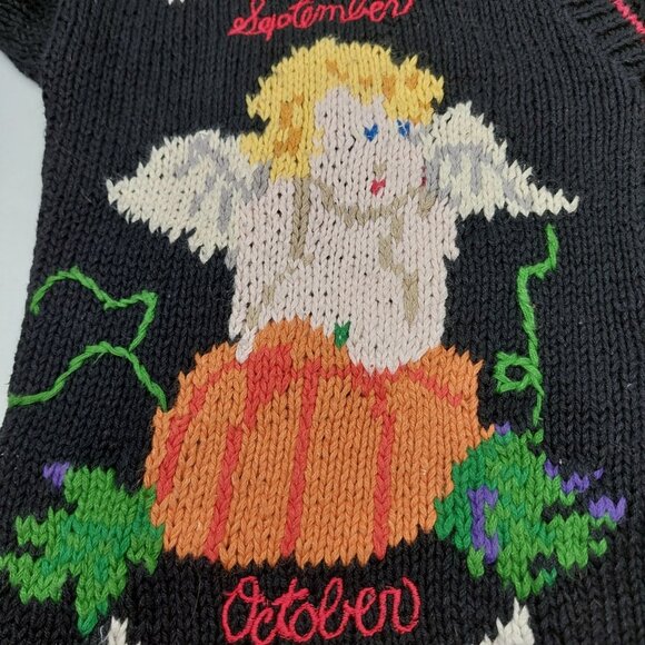 Design Options Christmas Cardigan Size Large Cherub Months Angel Sweater READ - Picture 10 of 15